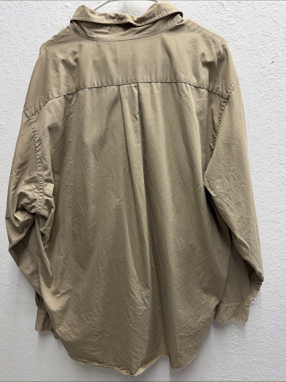 Flawed Brooks Brothers 346 Mens XL Long Sleeve Button down tan the original polo